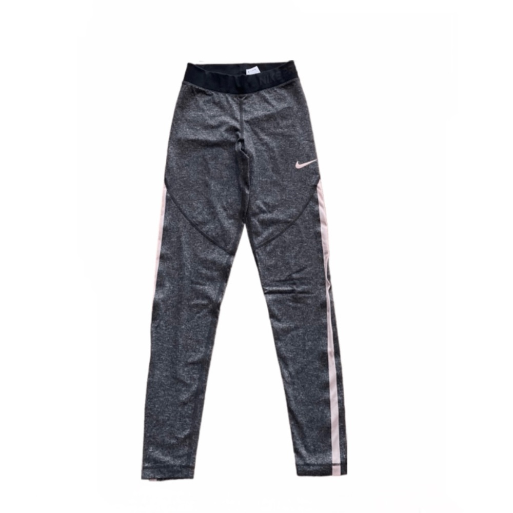 Nike dark grey and pink leggings, size xs